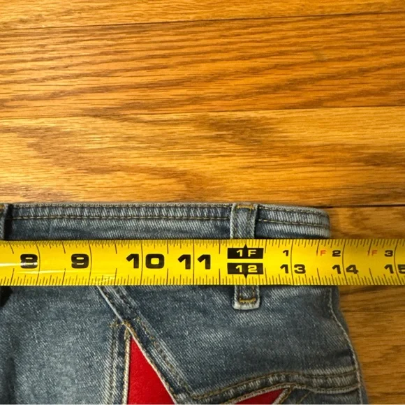 We The Free Women’s Flare Wash Jeans with Two Red Stars Detail Size 26 - Picture 6 of 8